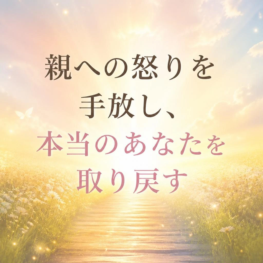 親への怒りを手放し、本当のあなたを取り戻す