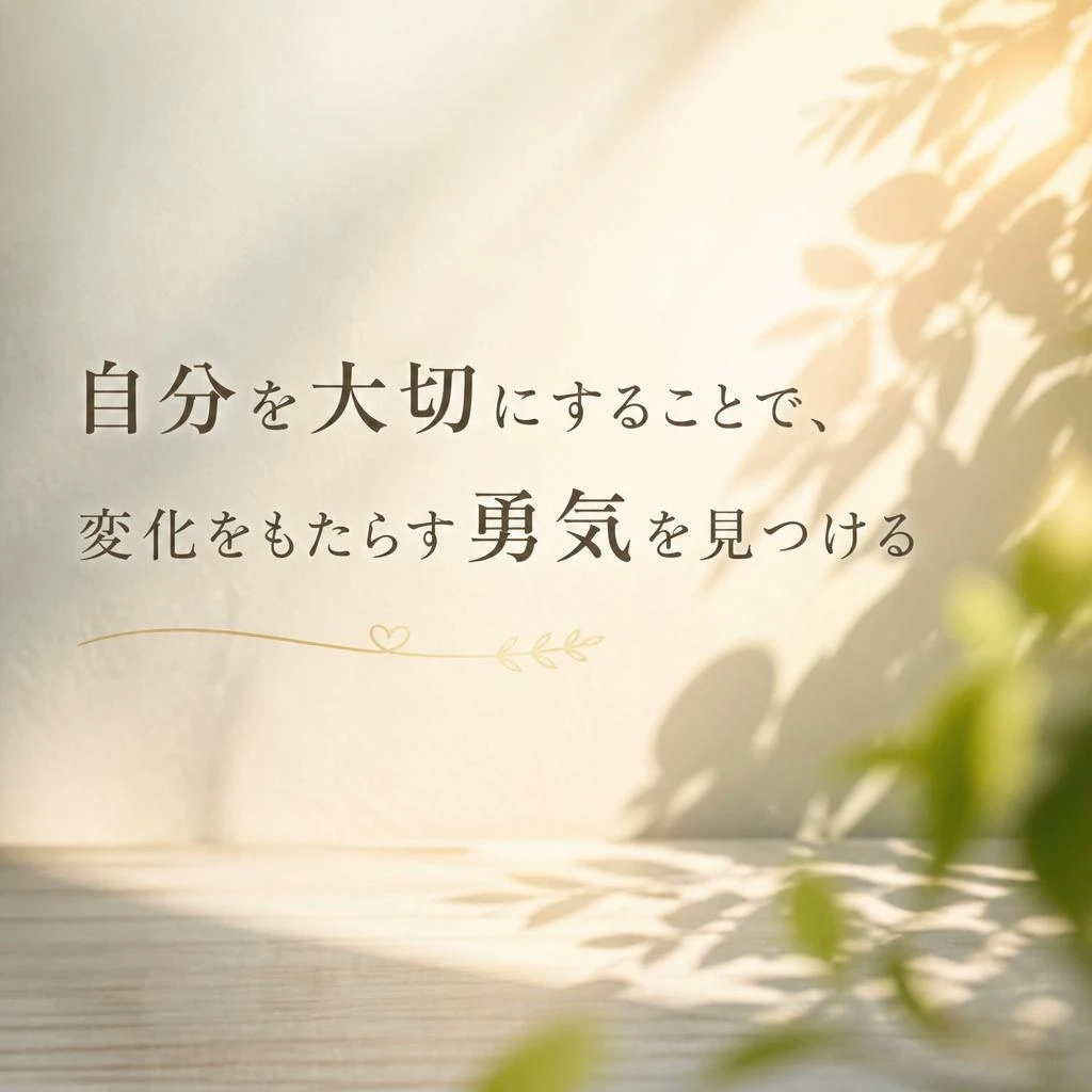 自分を大切にすることで、変化をもたらす勇気を見つける