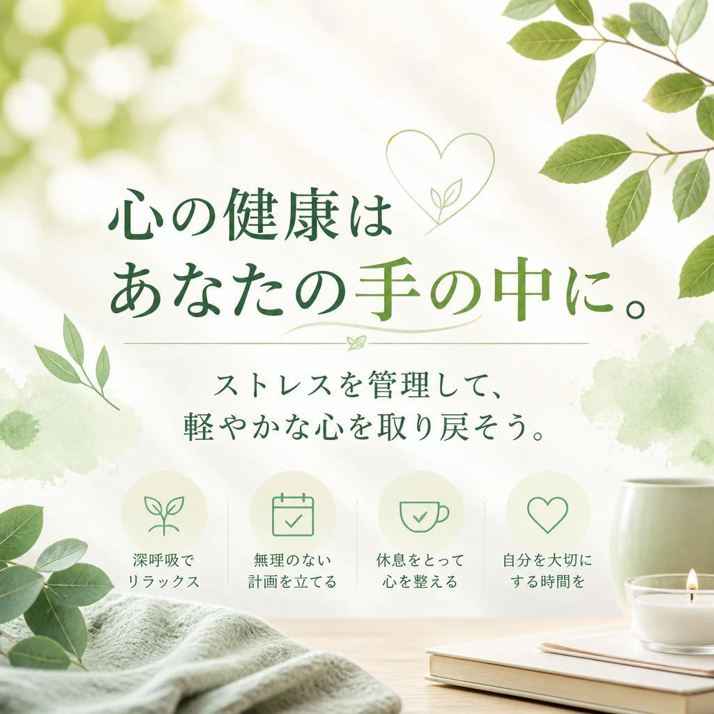 心の健康はあなたの手の中に。ストレスを管理して、軽やかな心を取り戻そう。